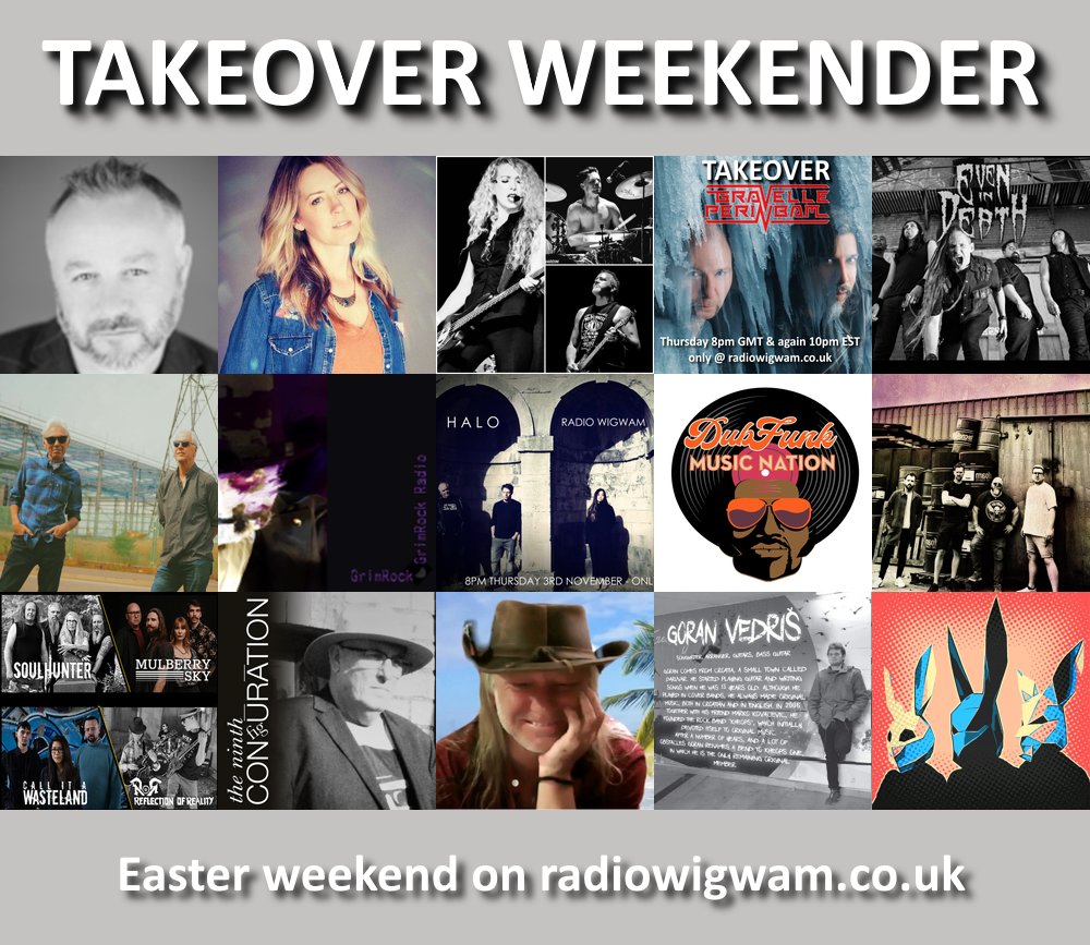 Radio_WIGWAM's tweet photo. Fantastic Takeover Shows over Easter! See full list @ https://t.co/hJ0VX5KM0E
ft: @jpbostock69 @emilyzuzik @rob_gravelle @evenindeatharmy @Autoleisureland @grimrockandroll @Haloltd @KingZiL51209018 @coolgangfox @of_ror @TheNinthConfig @festymusic @GVedris @thehybrismusic + more! https://t.co/VNAxPJHmTP