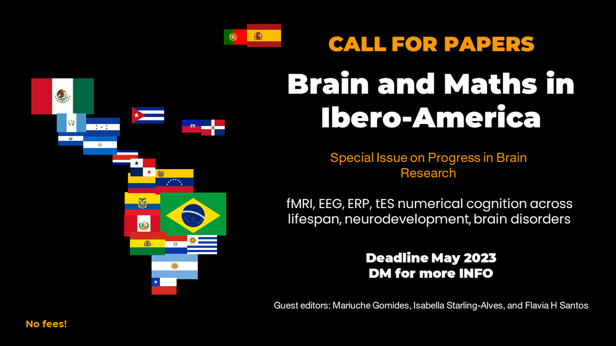 gomides_malu's tweet photo. Call for papers! Consider submitting to our special issue of Progress in Brain Research on Brain and Maths in Ibero-America. 

DM for more info.

@flavinska72 
@bella_starling https://t.co/98rMoUss1H
