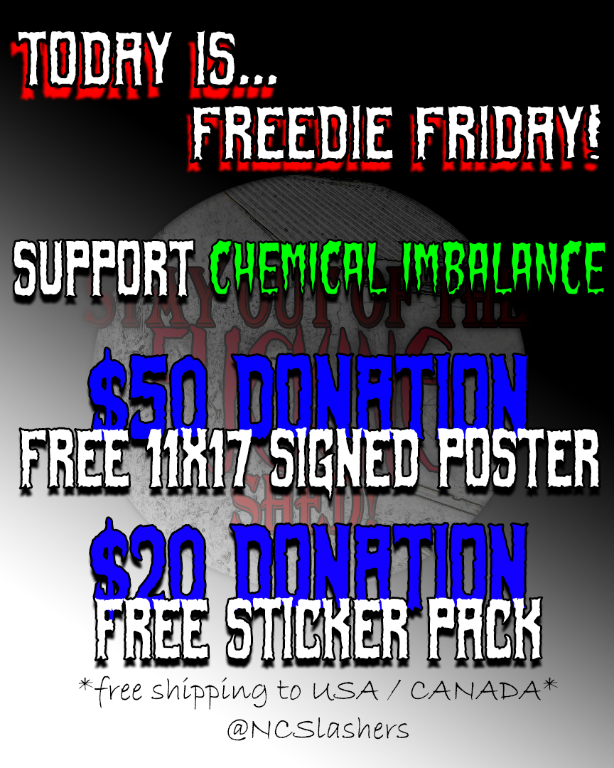 NCSlashers's tweet photo. FREEBIE FRIDAY!!!!
DONATE $50 = FREE 11x17 SIGNED POSTER!
DONATE $20 = FREE STICKER PACK!
https://t.co/oNf8kEdiqM

@PromoteHorror @Horror_Retweet #horror #HorrorFamily #gore #slasher #trending #retweet #poster #sticker #free #freebiefriday #HorrorMovies #Mutant #killer #director https://t.co/4uahE5Flw6