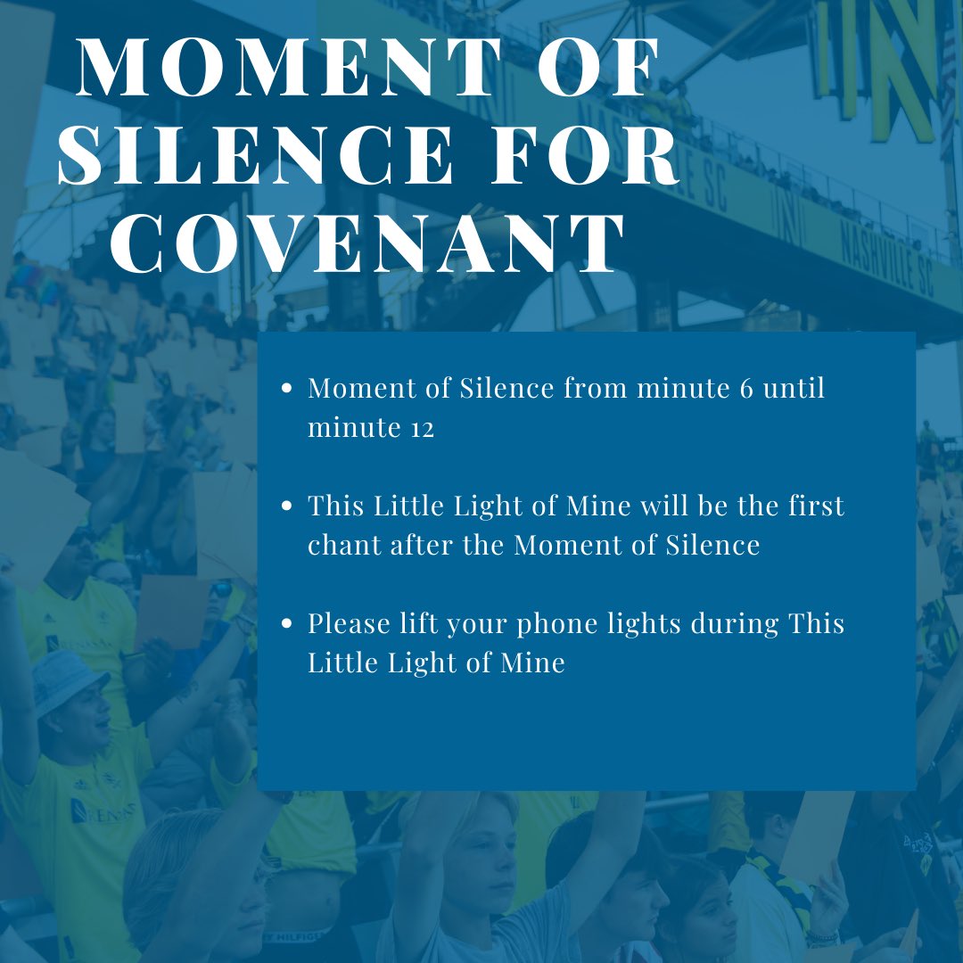 Please spread the word. We’re having a moment of silence for Covenant on Saturday. We ask the entire stadium to join us in this moment of remembrance and respect. #EveryoneN 🧡