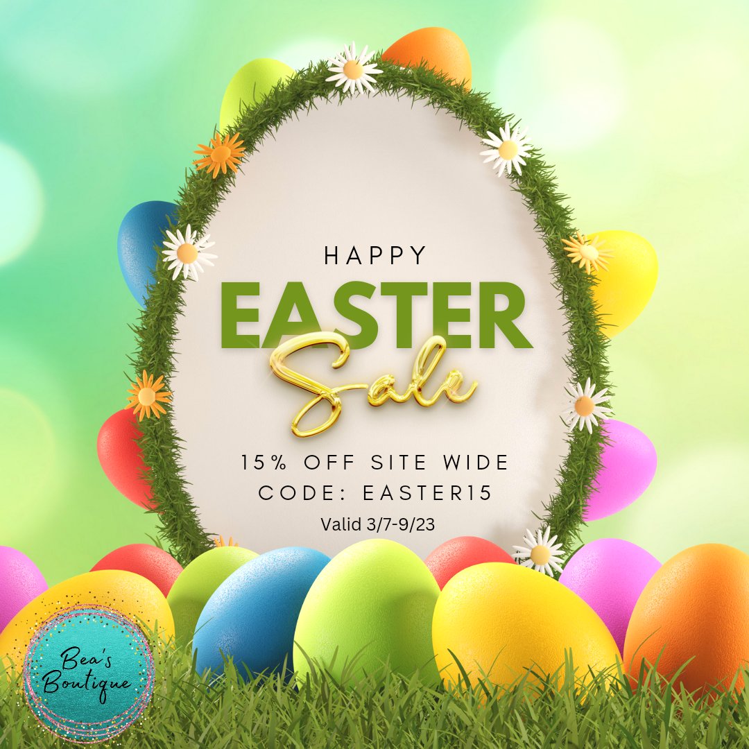 boutique_bea's tweet photo. ✝️🐰Easter Sale🐰✝️

https://t.co/7cXjV5YFa9

#BeasBoutique #Easter2023 #EasterWeekend #EasterHolidays #boutique #Online #SmallBusinesses #smallbusinessowner #fashion #GoodFriday #Sale #OnlineSales https://t.co/KHbMVAlmvv