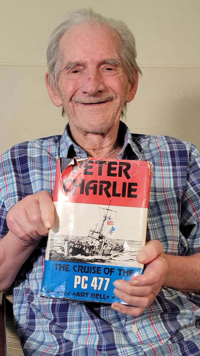 WitnessToWar's tweet photo. We were honored to spend a day recording the stories of Joe Cooper, a #Navy veteran who served aboard #PC477 & was a plank owner on the #USSOmmaneyBay. During #WWII, while serving on PC-477, they navigated the #Pacific hunting for Japanese submarines & made it to #Midway...
1/3 https://t.co/Dt05KFnBAk