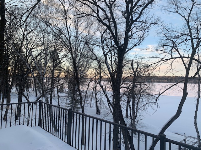 Morning moon; rising sun.