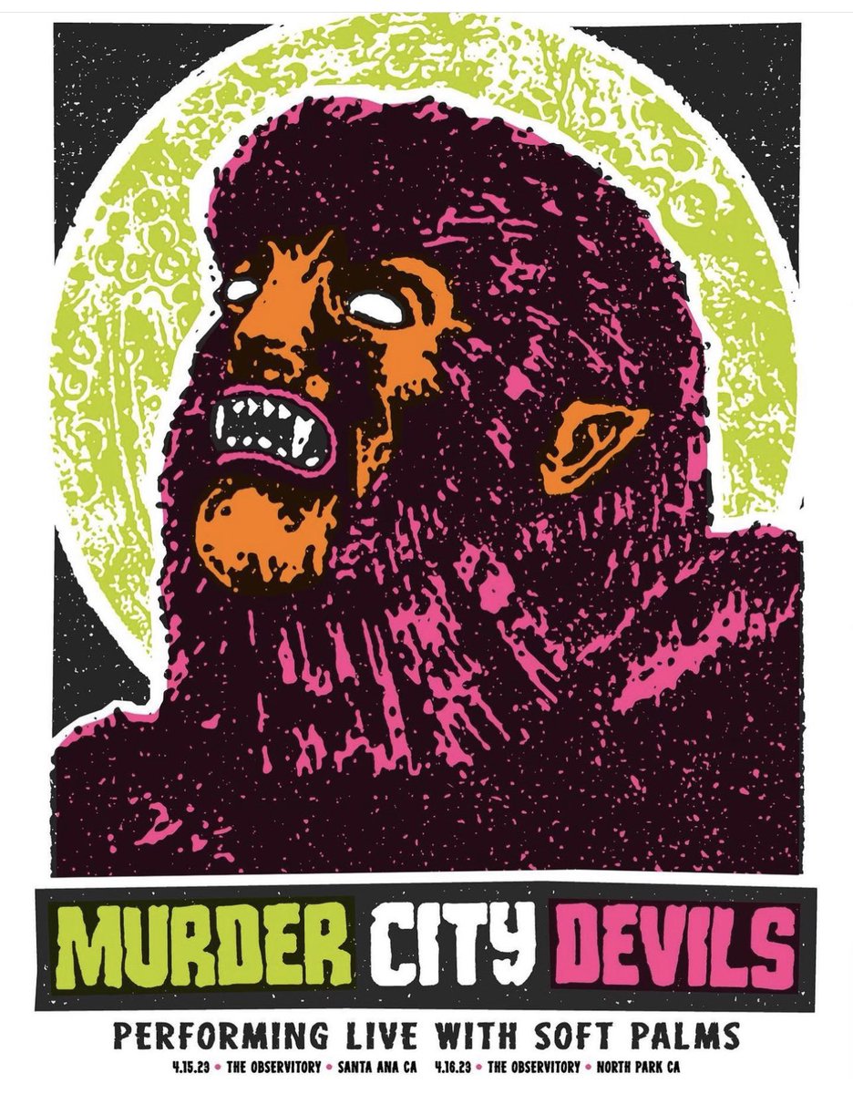 MurderCity's tweet photo. Great Last Leaf Prints poster for upcoming @ObservatoryOC 4/15 &amp; @ObservatorySD 4/16 shows with @SoftPalmsMusic   Will be available at the shows. https://t.co/mSbIDBphI0