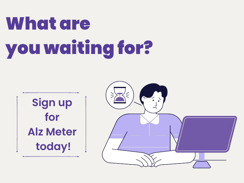 AlzMeterApp's tweet photo. Don't wait until it's too late! #AlzMeter can help you take proactive steps to maintain good brain health and potentially reduce your risk of Alzheimer's disease. Sign up now and get ready to start your journey toward better brain health. #TakeControl #BrainHealth #Alzheimers https://t.co/NdmqR8ycjz