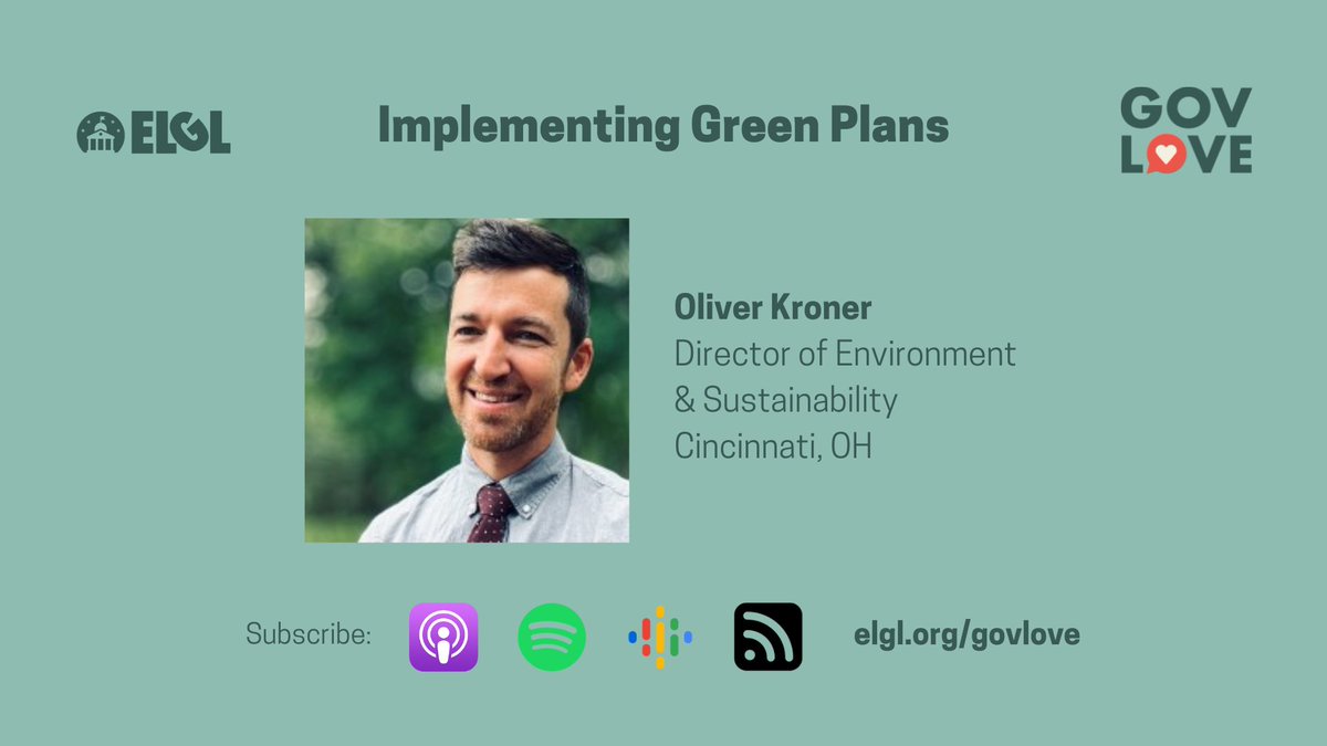 GovLove 🎙 (@govlovepodcast) on Twitter photo We talked with @OllieKroner, the Director of Environment & Sustainability for the <a href="/CityOfCincy/">City of Cincinnati</a>, all about implementing the Green Cincinnati Plan, tackling climate change at the local level, and community activation.
🎧🎙️ elgl.org/podcast-implem… <a href="/ELGL50/">ELGL: Engaging Local Government Leaders</a> <a href="/benkittelson56/">Ben Kittelson</a> We talked with @OllieKroner, the Director of Environment & Sustainability for the <a href="/CityOfCincy/">City of Cincinnati</a>, all about implementing the Green Cincinnati Plan, tackling climate change at the local level, and community activation.
🎧🎙️ elgl.org/podcast-implem… <a href="/ELGL50/">ELGL: Engaging Local Government Leaders</a> <a href="/benkittelson56/">Ben Kittelson</a>