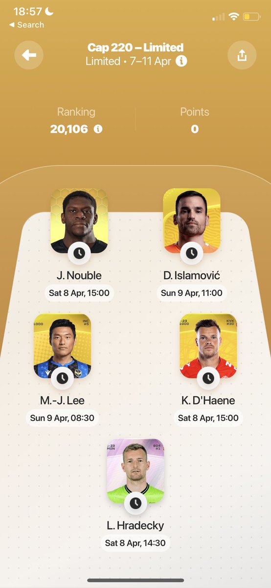 ScanlonLouis's tweet image. Late but have hope of at least a threshold reward this week. #sorare