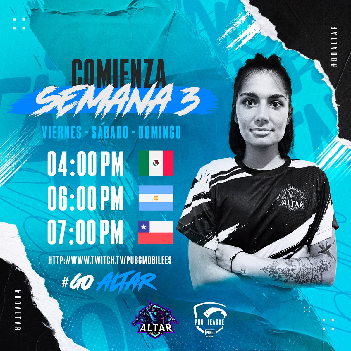 🚨Empieza la semana 3 #PMPL 🚨

Vamos a luchar con todo y conseguir lo que es nuestro 🛐🔥

<a href="/PUBGMOBILELATAM/">PUBG MOBILE Latam 💥</a> 
<a href="/EsportsPUBGM/">PUBG MOBILE Esports</a> 
#PMPL2023 #GoAltar