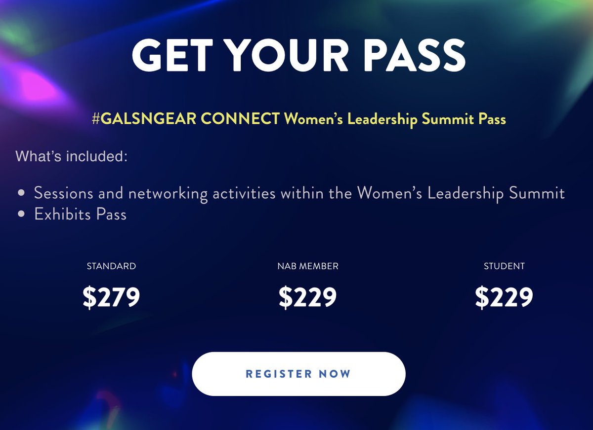 Join us for #GalsNGear at NAB and take advantage of this incredible opportunity to develop your negotiation skills, expand your network, and gain valuable insights from industry leaders. Sign up for this empowering event here: 

bit.ly/3zBJfSU