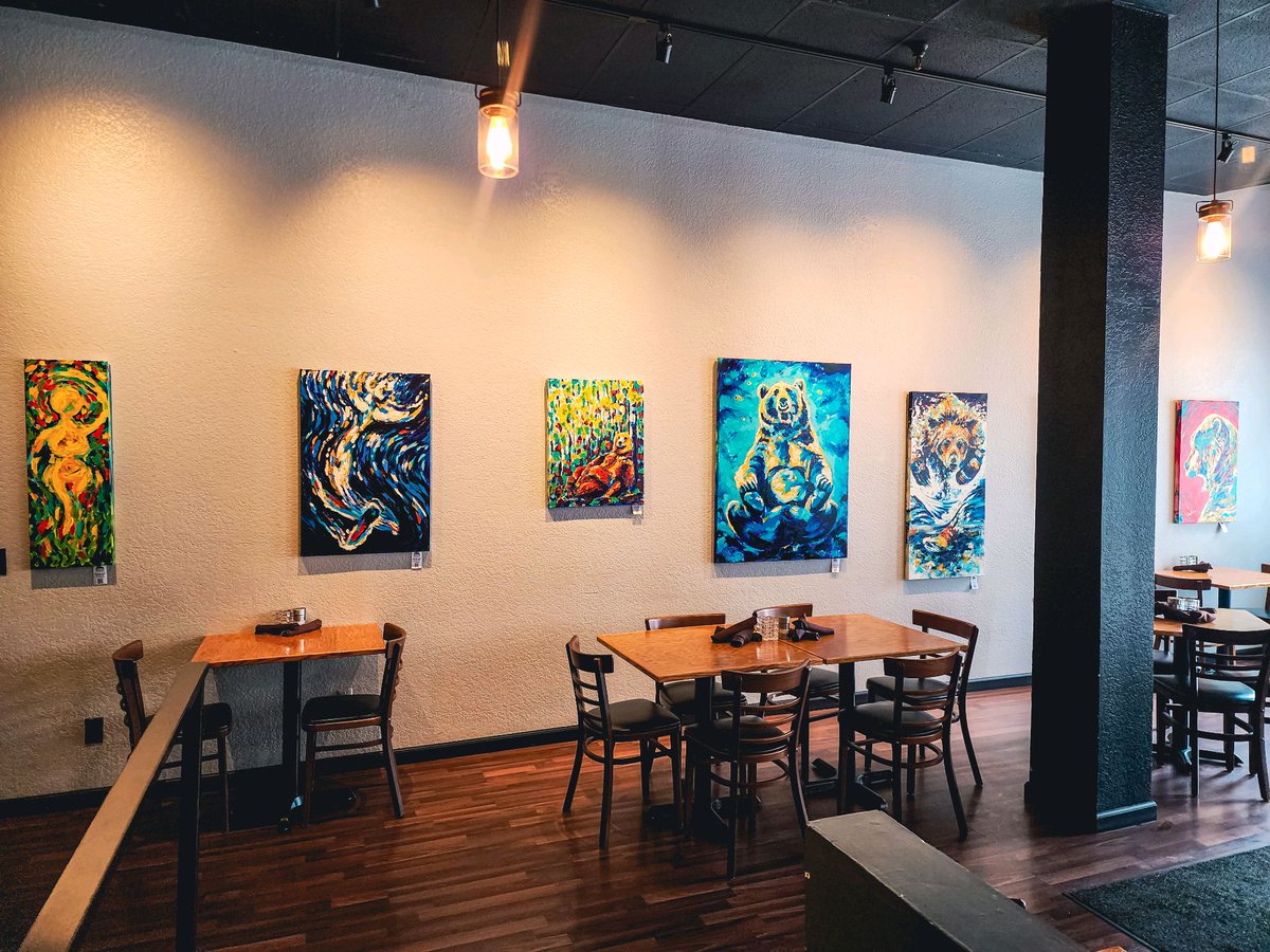 MntTidings's tweet image. Happy #FirstFriSpokane! While you&apos;re out exploring the cities talent be sure to swing into Wiley&apos;s Downtown Bistro to see a collection of my finger-painted fine art.

#spokane #spokaneart #artlover #artist #pnwartist