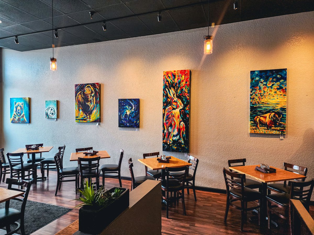 MntTidings's tweet image. Happy #FirstFriSpokane! While you&apos;re out exploring the cities talent be sure to swing into Wiley&apos;s Downtown Bistro to see a collection of my finger-painted fine art.

#spokane #spokaneart #artlover #artist #pnwartist