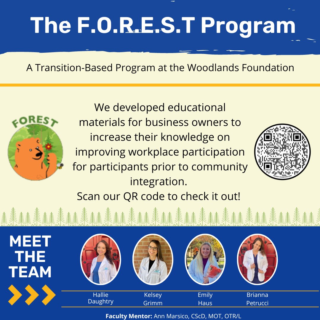 Meet the Capstone Team from the Woodlands Foundation. Kudos to our year 3 students and their faculty mentor!