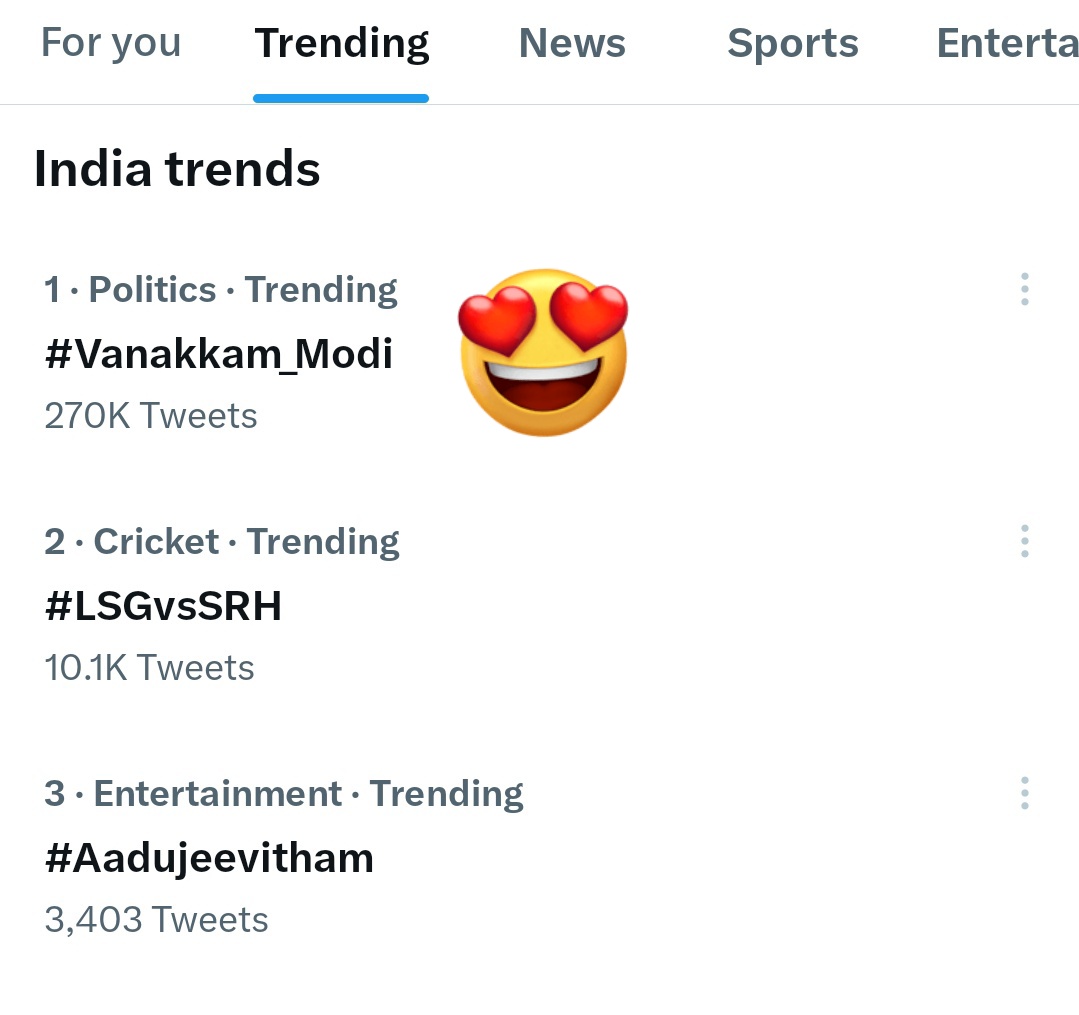 narendramodi177's tweet photo. Wow #Vanakkam_Modi Trending In India At No. 1 Position https://t.co/rtgV7hwK65