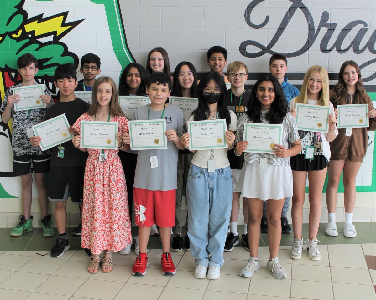 A great group of CMS Dragons and a 4-day weekend! Yes, please! We love to recognize and celebrate our amazing students. Congratulations to our March Students of the Month!