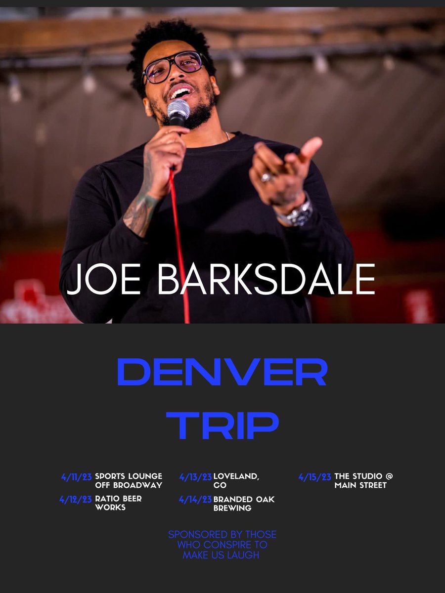 Your boy is heading to Denver next week packing nothing but funny jokes and things to say. Come check me out
