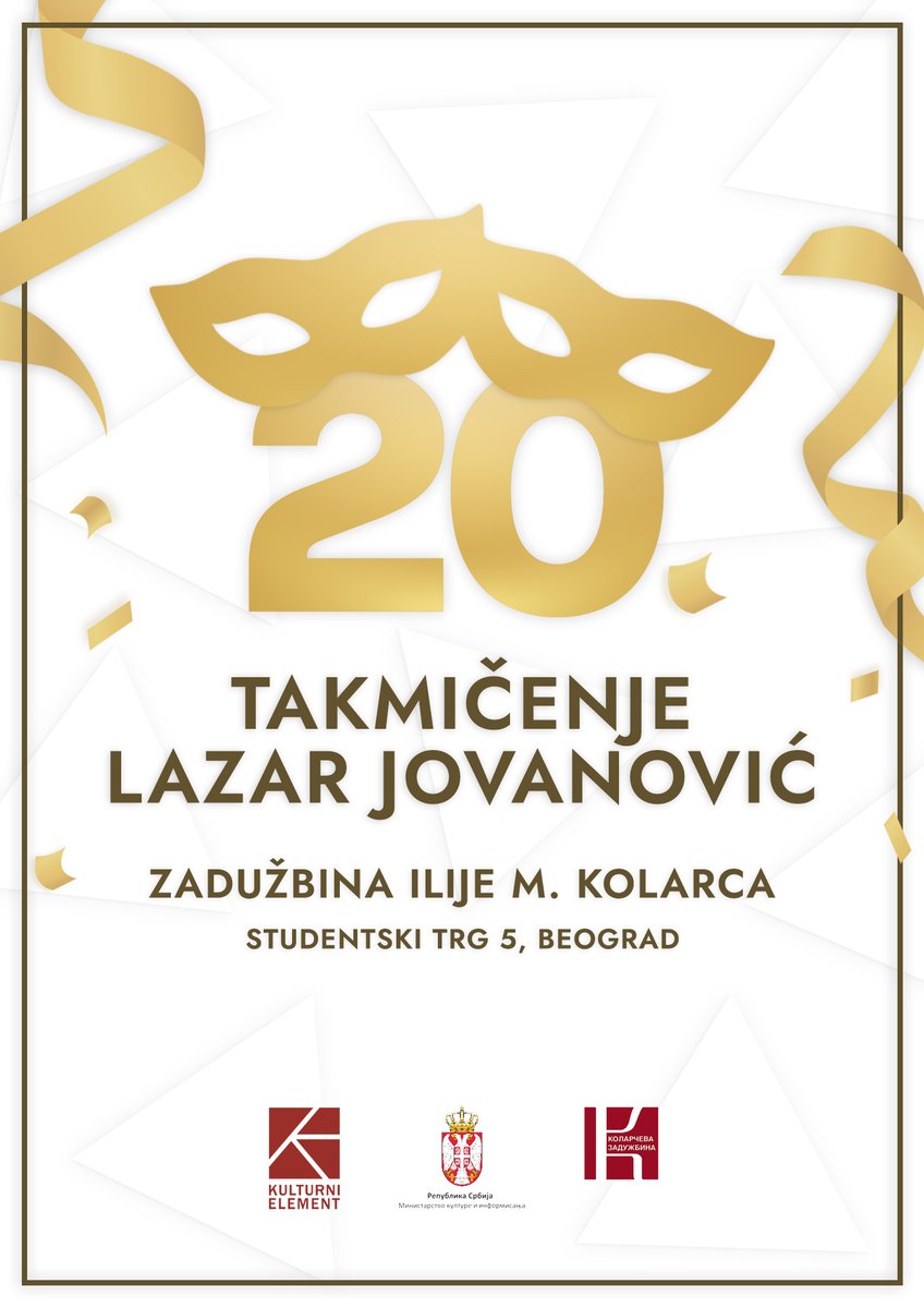 Takmicenje's tweet photo. XX Međunarodno takmičenje solo pevača "Lazar Jovanović"
Uskoro!

XX International opera competition "Lazar Jovanović"
Soon!

#laza2023 #takmicenje #competition #opera #LazarJovanovic #Kulturnielement https://t.co/UfFJSFl367
