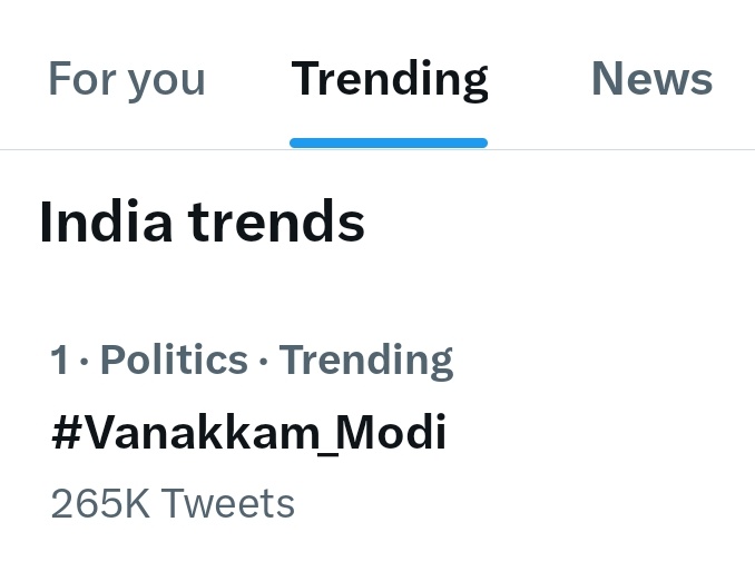 Trending No 1 ,..let's do 500 Retweet 🔥💪  #Vanakkam_Modi