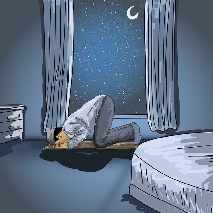 "اللهُم قلباً لا يتكاسل عن الصلاة ولا يؤخرها"♥️.