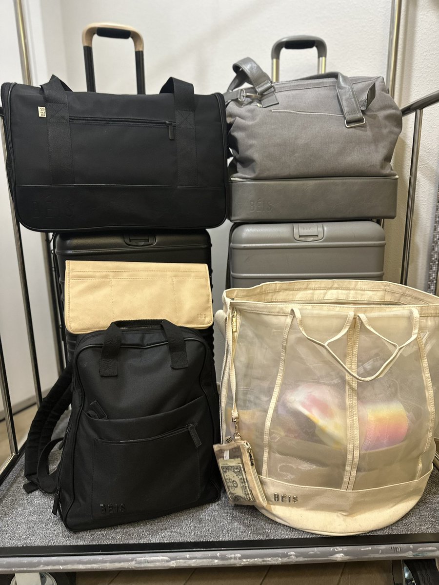 Rissizzle's tweet photo. I was so excited to cruise with my growing @BeisTravel collection and then this happened to my mini weekender bag in the airport. 😭 it was impossible to carry after this point. It’s only my second time using it! Please tell me you have some sort of product guarantee! https://t.co/iJ8YgCExdI