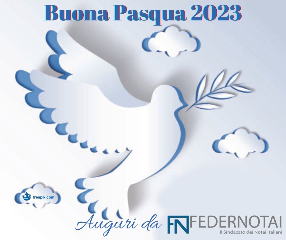 Federnotai1's tweet photo. #Federnotai augura a tutti i #notai e alle famiglie italiane una serena e gioiosa #Pasqua, con la speranza di un mondo migliore: senza contrasti, ispirato alla legalità e frutto di una società giusta. Un mondo saldamente fondato sui fondamentali che ispirano il #Notariato. https://t.co/ITEbX1agMA