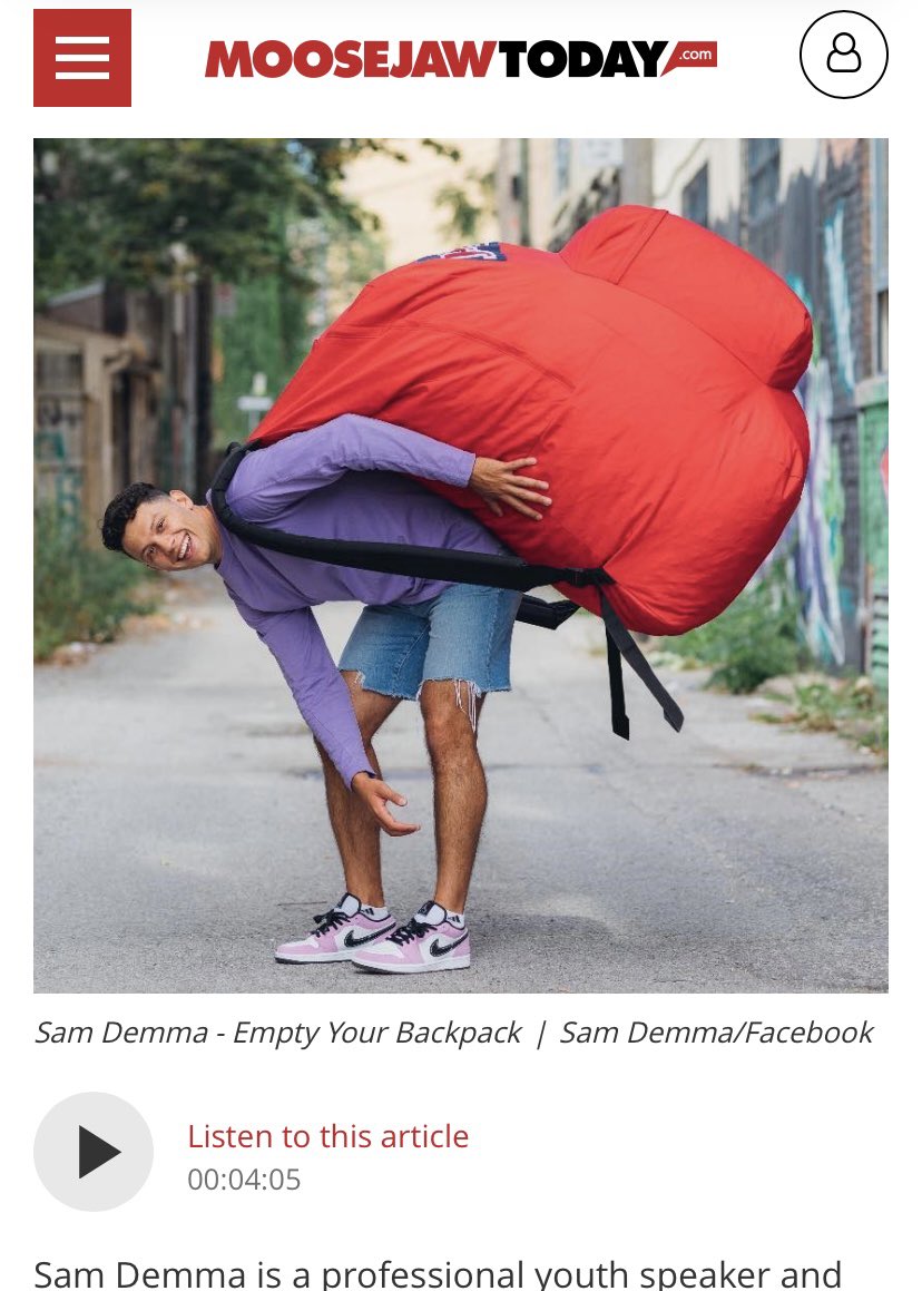 Sam_Demma's tweet photo. From the bottom of my backpack (aka, my heart), thank you so much for amplifying this story and helping us reach more people ๐โค๏ธ
This journey has only just begun and your support has been unreal. Week #4 we are coming for you!!
#EmptyYourBackpack #YouthSpeaker #SpeakingTour https://t.co/q0YMiRK3Qa
