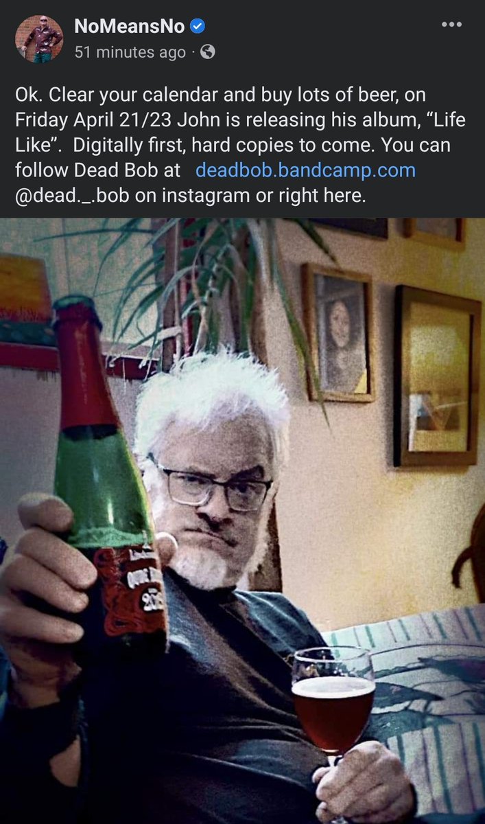 DeadBobFan's tweet photo. The countdown has begun! 21st April... #deadbob #lifelike #nomeansno https://t.co/rs2G8IV9j4