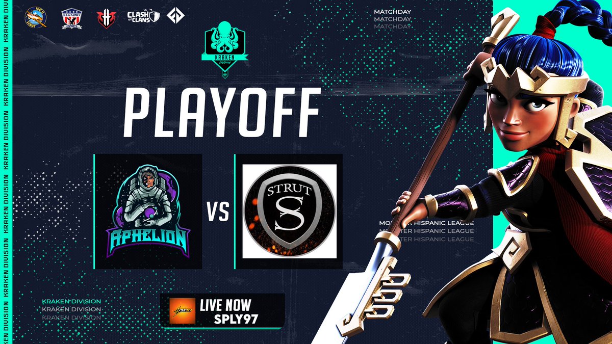 TODAY! 🔥The Playoffs are Hot🔥
⚔️ @AphelionNebula Vs @STRUTesportsCoC 
⏰️April 7, 20:05 UTC 4:05 EDT
Streaming by
<a href="/sply97/">SpLy</a> youtube.com/channel/UCfgXf… twitch.tv/sply97
@Time2Clash youtube.com/c/time2clash
@Lipe_Gamer24 twitch.tv/lipegamer_24
<a href="/Sockers_/">Sockers SU</a>   <a href="/ZolokOficial/">Código: ZOLOKO</a>