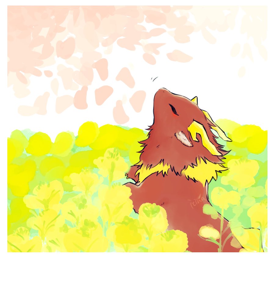 no humans pokemon (creature) closed eyes solo border flower animal focus  illustration images