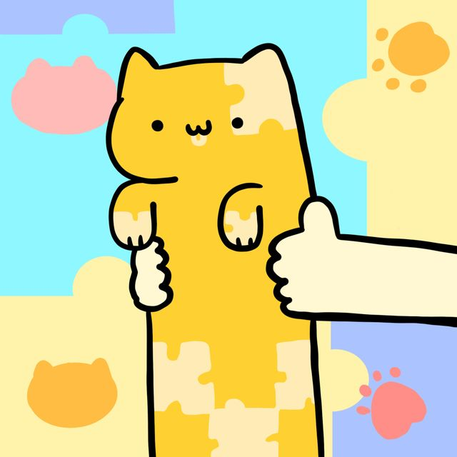 Veeeee Long long jigsaw cat got a home on <a href="/MagicEden/">Magic Eden 🪄</a> ! Thank you so so much!~~ 

welcome tooooo long long cat club!