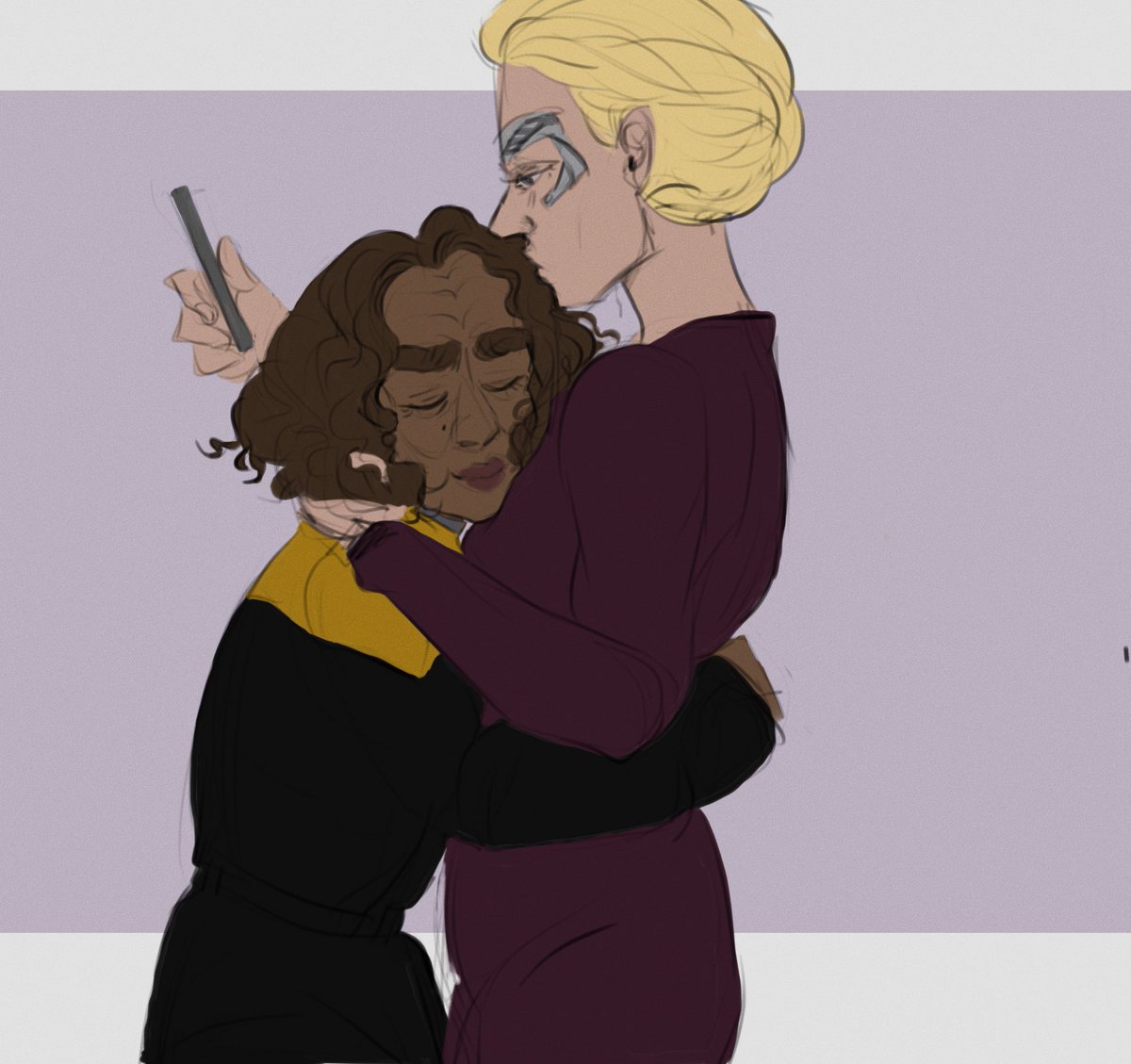 How to convince ex-Borg drone that cuddling doesn’t need to be “efficient” #b7 #sevenofnine #belannatorres