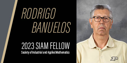 Congratulations! 🙌@Purdue_Math Prof Rodrigo Banuelos named a 2023 #SIAM fellow for his pioneering, fundamental contributions in probability theory and analysis, and fostering diversity in mathematics and education. ➡️bit.ly/3GoTiP0 #compational @appliedmath #mentoring