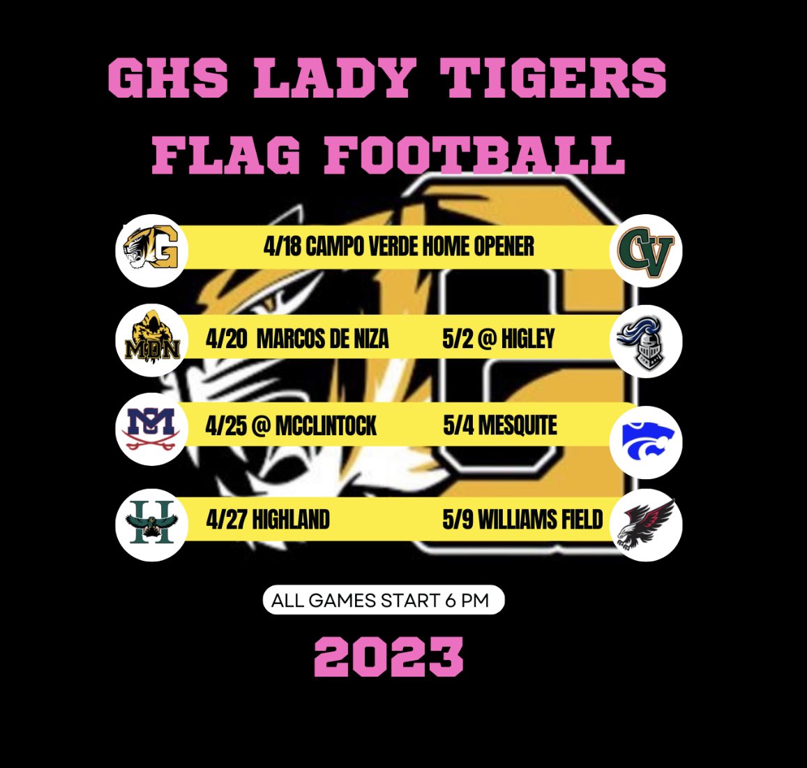 @RiczerAD @JUSTCHILLY @ZachAlvira 
#girlsflagfootball #girlsflag #nflflag #flagfootball #girlswhoplay #playlikeagirl #nevertoopretty #thefutureishere #thefutureisfemale #leavealegacy #womeninsports #girlsplaytoo #gilberttigers #ladytigers #tigerstrong #azhighschoolfootball