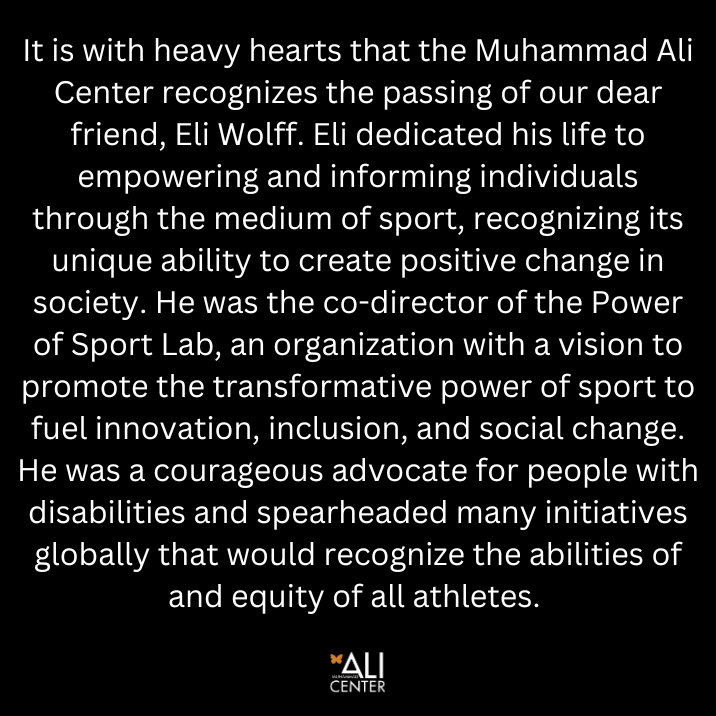 AliCenter's tweet photo. Our statement on the passing of our dear friend, Eli Wolff. https://t.co/YCzV5IxAts