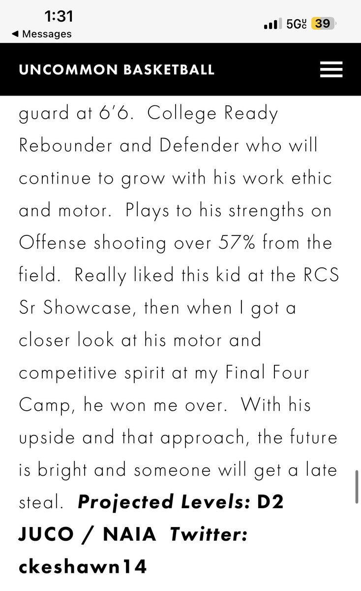 I’d like to thank @UncommonBball  for the opportunity to showcase my skills in two of the camps( Final four “top prospect” ,and RCS Sr Showcase ) an show how I can impact any college at any level <a href="/djones8301/">Doug Jones</a> <a href="/dgibnation2023/">ゆずき.95</a>