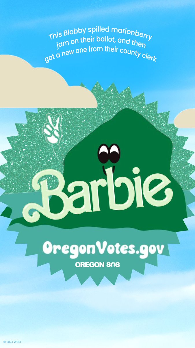 OregonSOS's tweet photo. It's Blobby's world and we're justing living in it π Did you know there's an Election in May? Register to vote or check your info by April 25.
It's as easy as living in a Blobby world: https://t.co/tyjWEDYZ9H. #VotingInOregonFeelsGood #TrustedInfo #orpol https://t.co/ZfJLuI1zYT