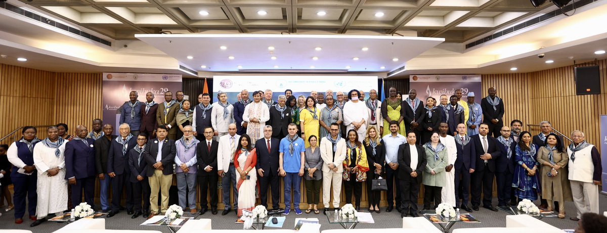 M_Lekhi's tweet photo. Honoured to be the Chief Guest on the 29th Commemoration of Genocide against Tutsis (Kwibuka 29), organised by High Commission of Rwanda along with UN India and Gandhi Mandela foundation. Paid tributes to the innocent victims who lost their lives in the 1994 genocide in Rwanda. https://t.co/0lvqS279CC