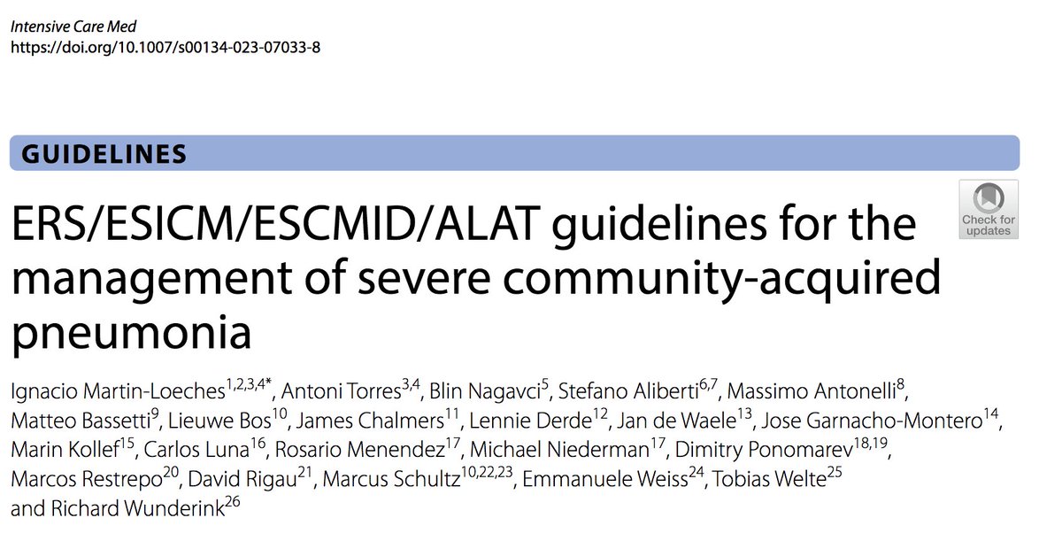 New guidelines for the management of severe community-acquired pneumonia: