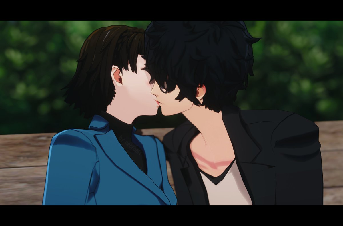 First Kiss! #shumako #makotoniijima #renamamiya #blender3d #b3d