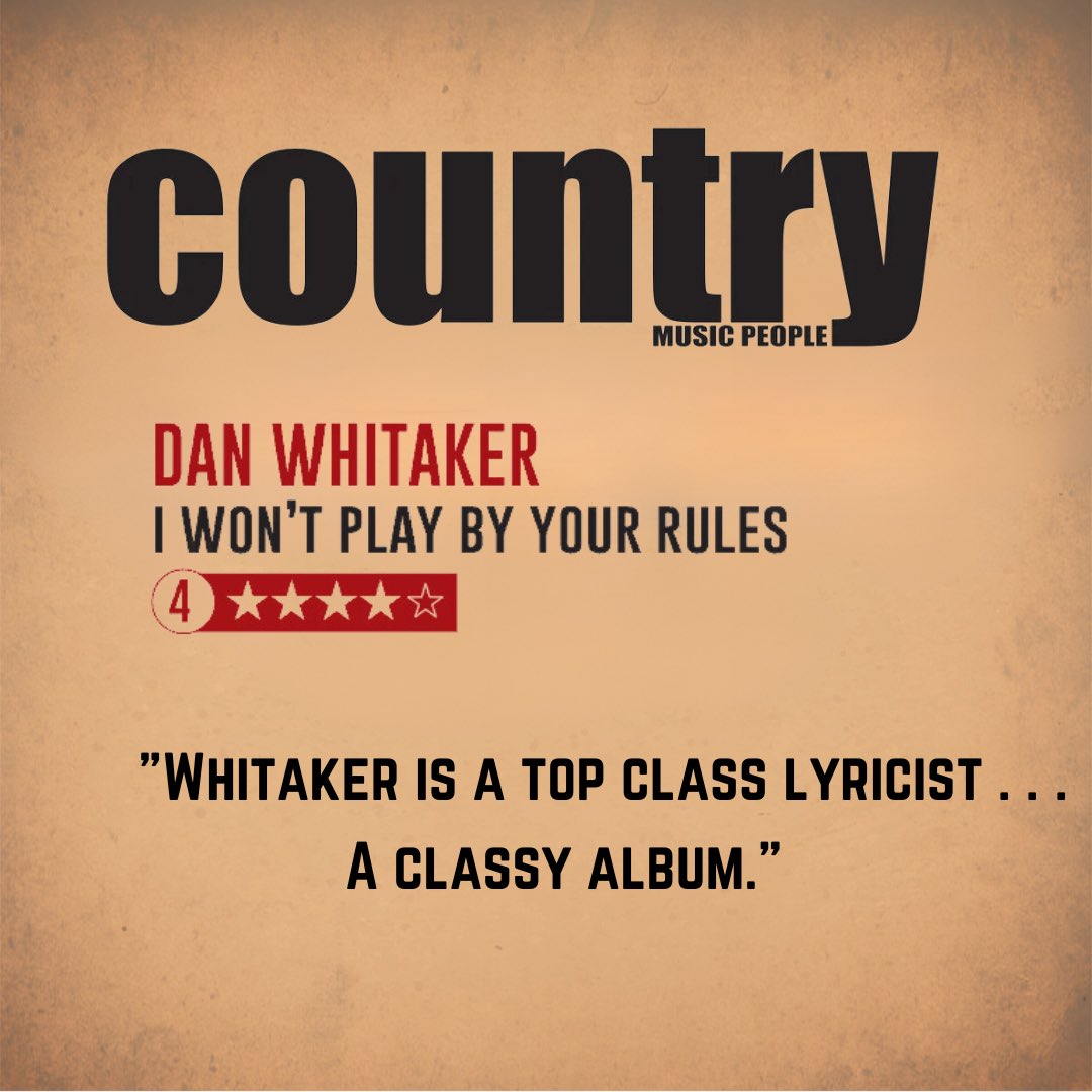 Thanks <a href="/CMPcountry/">Country Music People</a> for reviewing the new <a href="/danwhitaker/">Dan Whitaker</a> album!⚡️💜

"I Won't Play By Your Rules" comes out April 28.  Check out the singles, available now:

linktr.ee/DanWhitaker