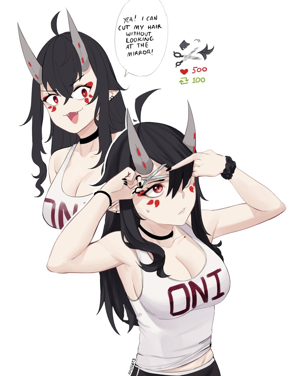 AmeiArts's tweet photo. cut her bangs and let's find out https://t.co/3HkSv6eEtQ