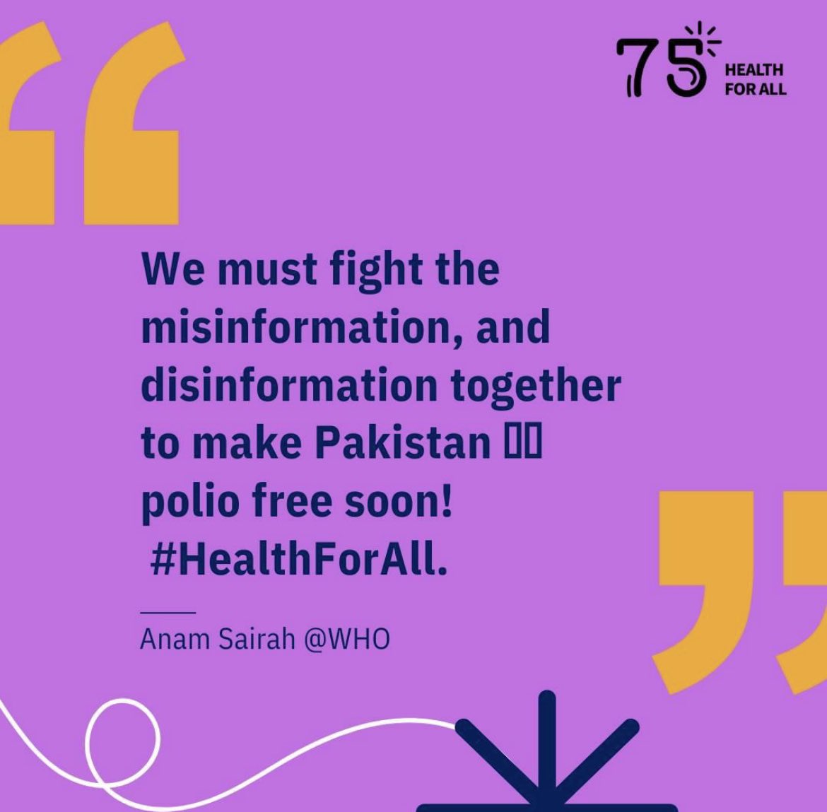 WHO’s 75th anniversary is a moment to pause, and look back at Pakistan's progress in #polio eradication. 
#HealthForAll #PolioEradication #Pakistan <a href="/WHOPakistan/">WHO Pakistan</a> <a href="/WHO/">World Health Organization (WHO)</a> <a href="/EndPolioNow/">EndPolioNow</a> <a href="/PakFightsPolio/">Pak Fights Polio</a>