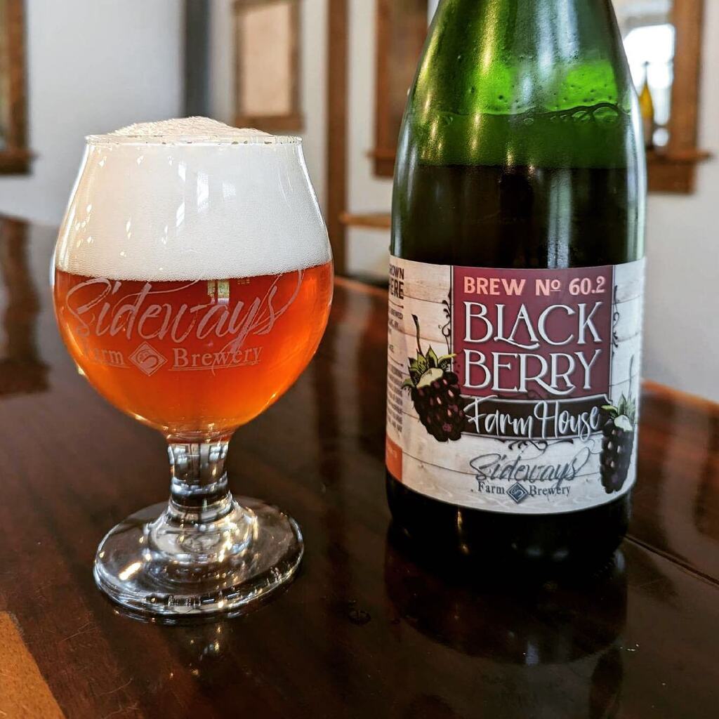 SidewaysFarm's tweet photo. NEW BEER RELEASE 

We’re excited to release 60.2 - Blackberry Farmhouse Ale. This slightly tart and funky farmhouse ale was aged on two hundred pounds of blackberries grow right here on the farm!

No food truck tonight so pick up your favorite take out o… https://t.co/brHrNLuebl https://t.co/fYRPAXMxrO