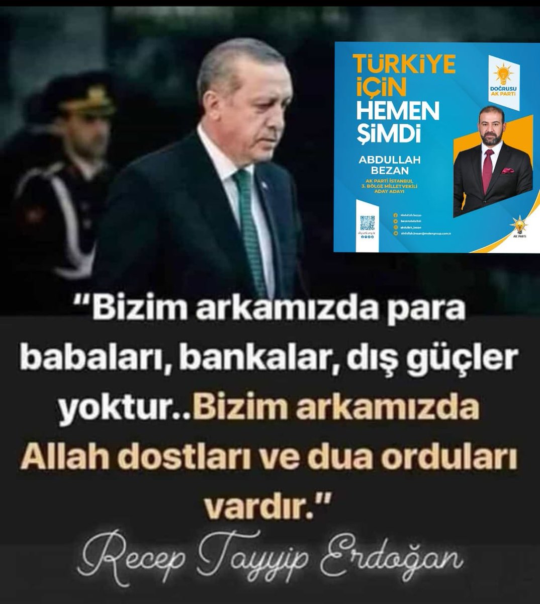 YusufTekba17398's tweet photo. Cumhur İttifakı
@RTErdogan
@Akparti
#AdayımızAbdullahBezan
#İstanbulİçinAbdullahBezan
#ErdoğanKazanacak
@bezanabdullah1
#AbdullahBezan https://t.co/JxZ7tielL7