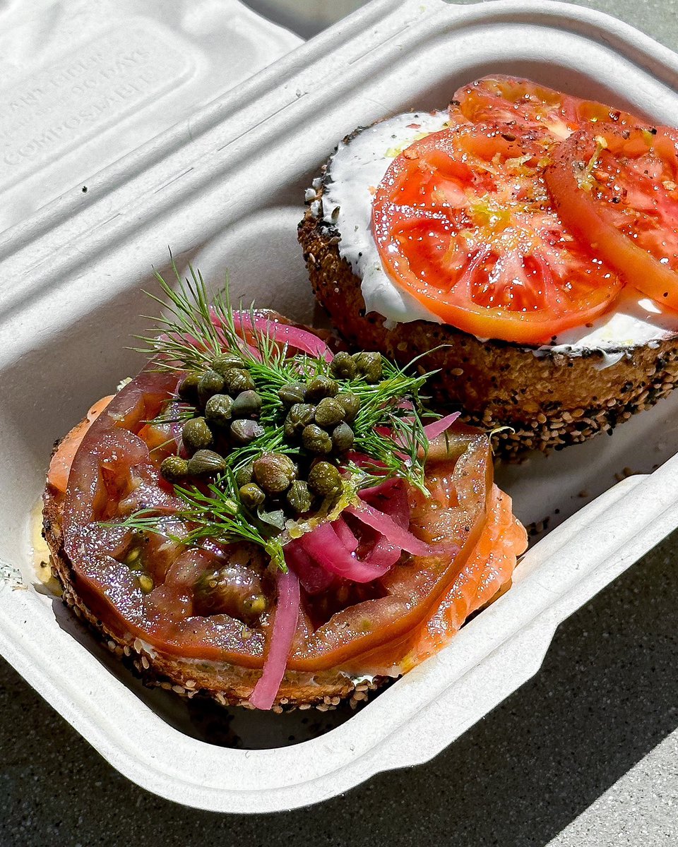 took a bite &amp; immediately considered ordering more at layla bagels in santa monica.