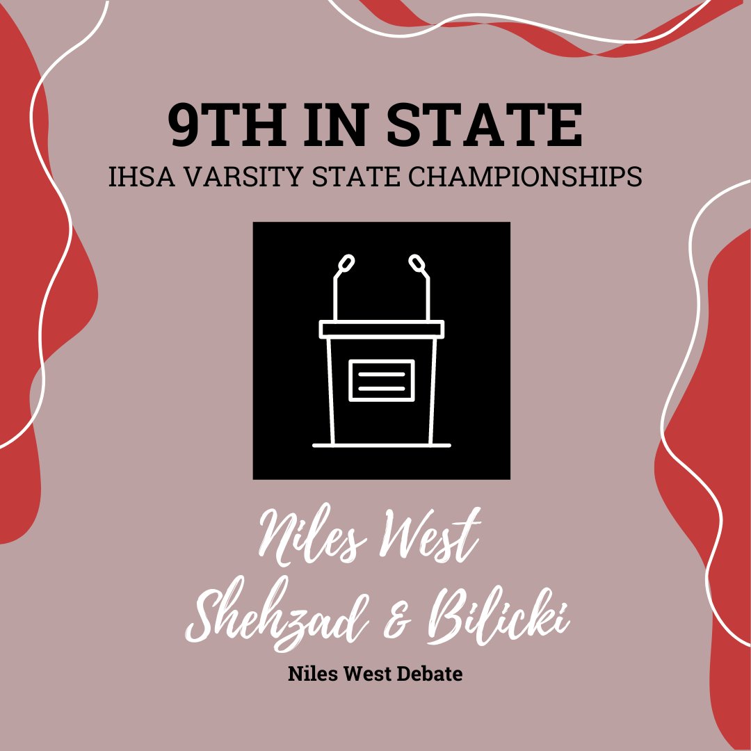 NilesWestDebate's tweet image. Congrats to our Seniors on making the All State Debate Team and ending up ranked 9th in the State.