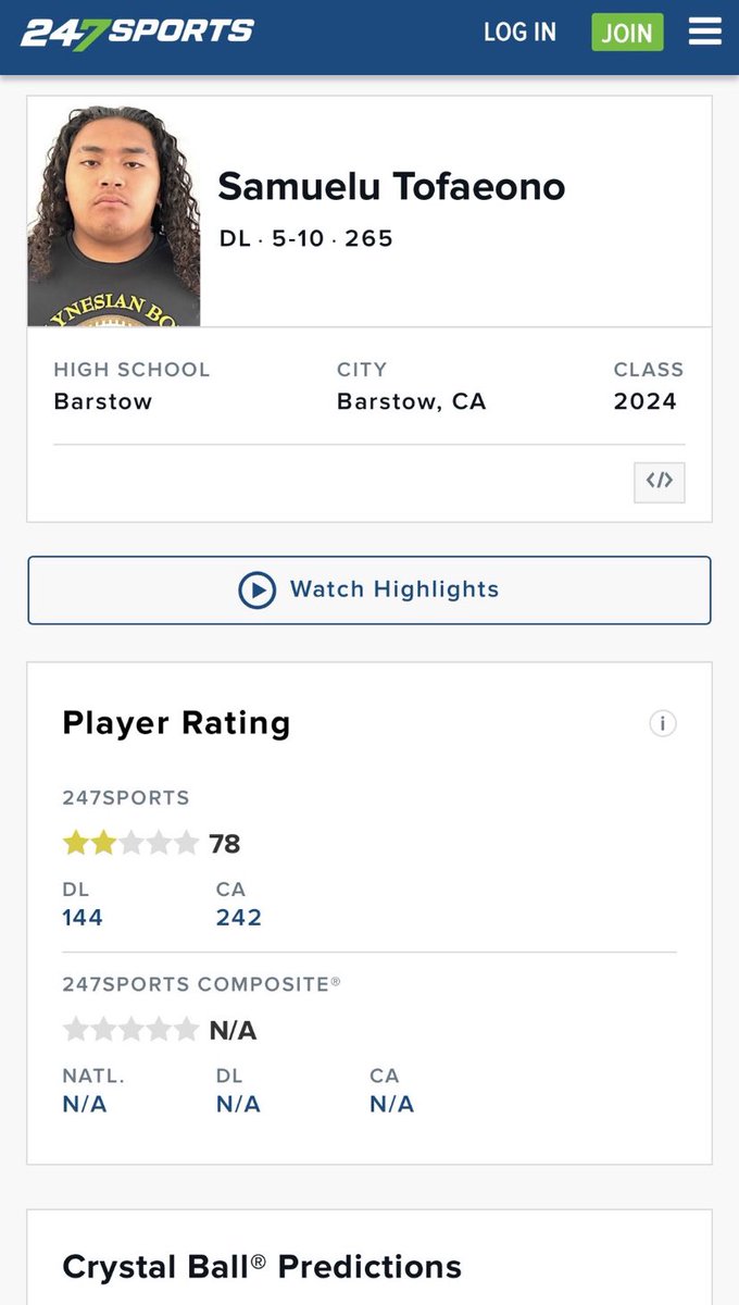 samuelu_t44's tweet photo. Thank you @GregBiggins for ranking me on 247Sports. God is good! 
#WinTheDay 
@BarstowFTBL @coach_clay7 @zniusulu @CoachMulitalo @Apineru_Lealofi @Coach_Jones760 @Aloalii_Lealofi https://t.co/tQtxxqQjUE https://t.co/soIZrLH336