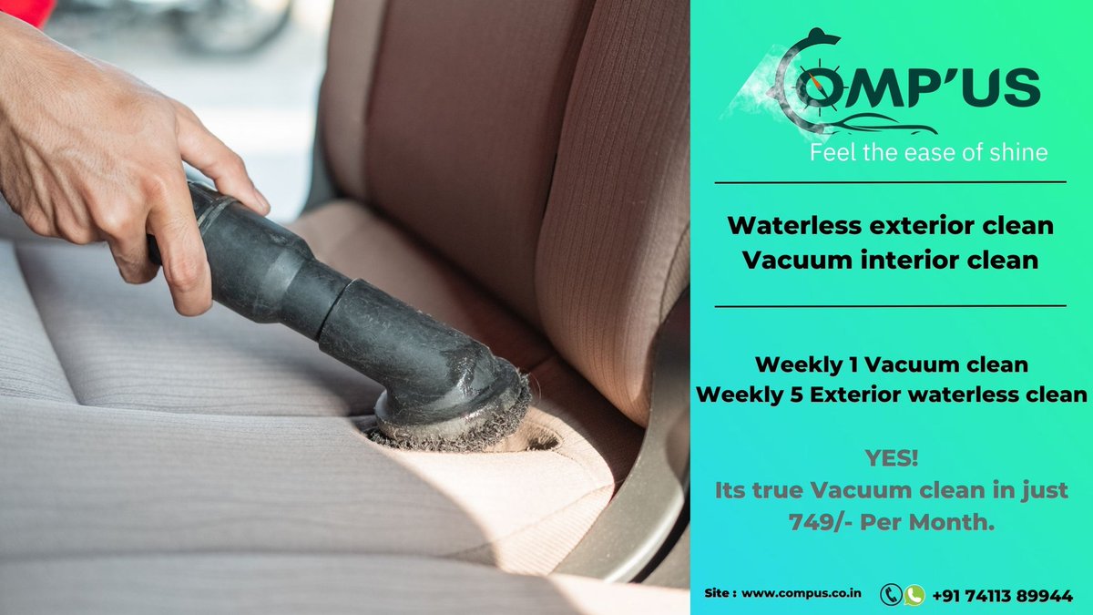 CompUs_India's tweet image. Get your car cleaned at your door step just by subscribing to our package

Save water by using our waterless clean.

#compus #compusindia #compusdaily #compuscarcare #compusdailycarcare