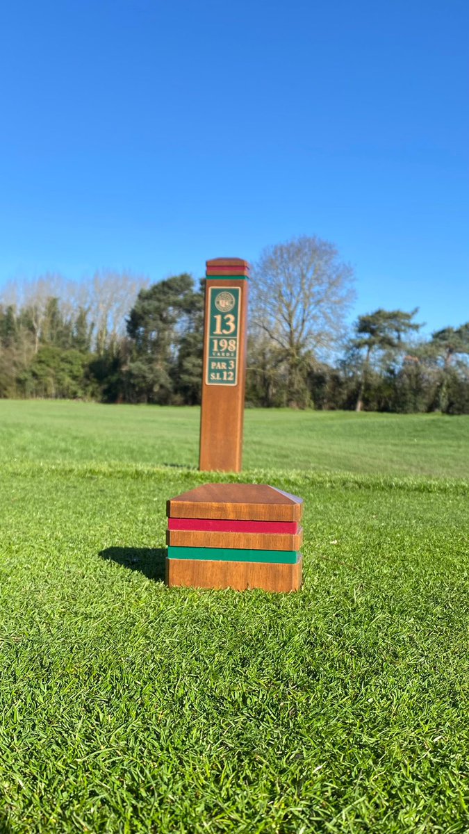 New course furniture put out this afternoon in preparation for the launch of the new tees tomorrow. Looking forward to having a variety of tees where golfers can select tees that suit their ability to aid enjoyment on the course #tees #ability #change #fulwell #variety #course