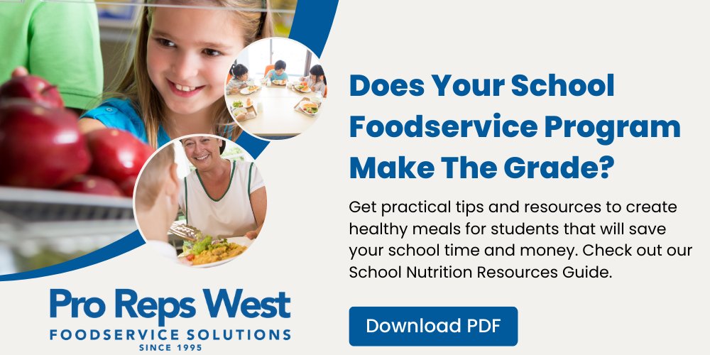 prorepswest's tweet image. School nutritionists &amp;amp; school chefs have to attain very difficult goals. School foodservice options can be overwhelming. We created this guide to help create efficient school meal programs that students enjoy: #schoolkitchen #schoolchef #schoolfoodservice hubs.la/Q01JWh940