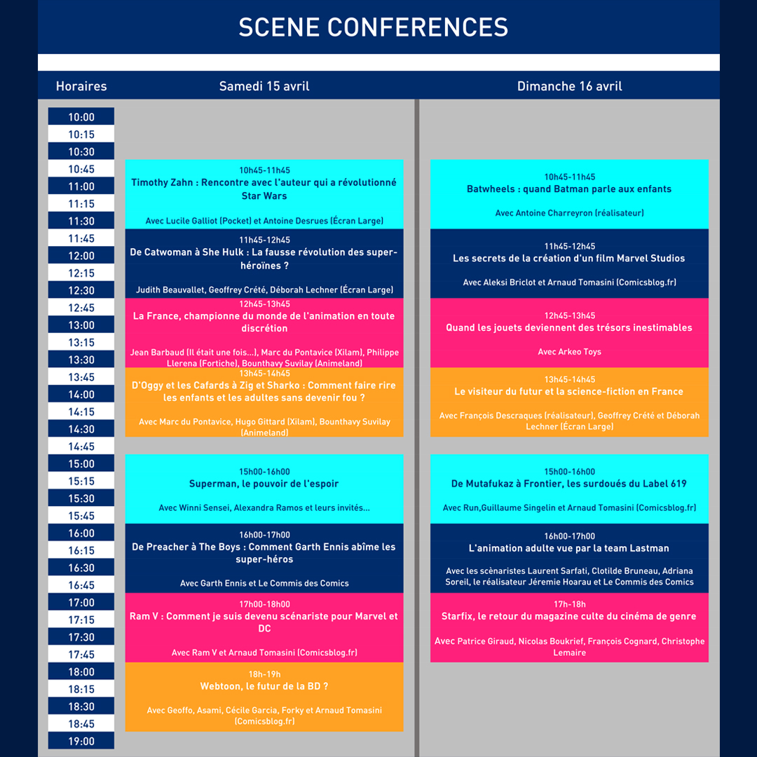 ParisFanFest's tweet image. 📅 𝗟𝗲 𝗽𝗹𝗮𝗻𝗻𝗶𝗻𝗴 𝗱𝗲𝘀 𝘀𝗰𝗲𝗻𝗲𝘀 𝗱𝘂 𝗣𝗮𝗿𝗶𝘀 𝗙𝗮𝗻 𝗙𝗲𝘀𝘁𝗶𝘃𝗮𝗹 𝗲𝘀𝘁 𝗲𝗻 𝗹𝗶𝗴𝗻𝗲 !

Découvez les shows, conférences et rencontres qui rendront votre weekend inoubliable !

🎫 bit.ly/ParisFanFestBi…